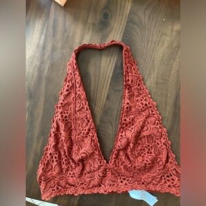 FOREVER 21 Marron lace halter bra, women’s size L
